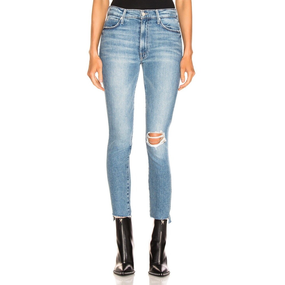 Mother The Stunner Ankle Step Fray Jeans Distressed Exposed Secret Sister 27